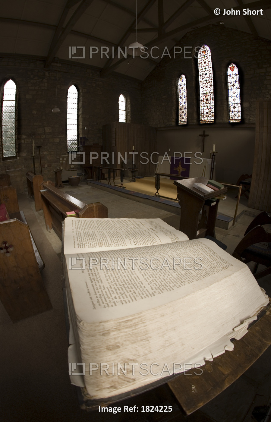 Closeup Of A Bible Inside A Church, Yorkshire, England