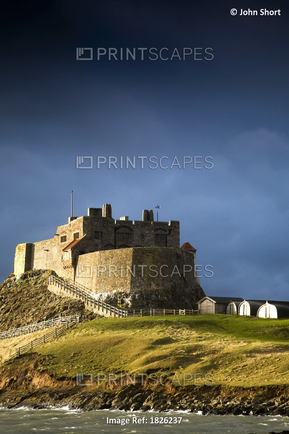 Lindisfarne Castle On A Volcanic Mound Called Beblowe Craig, Holy Island, ...