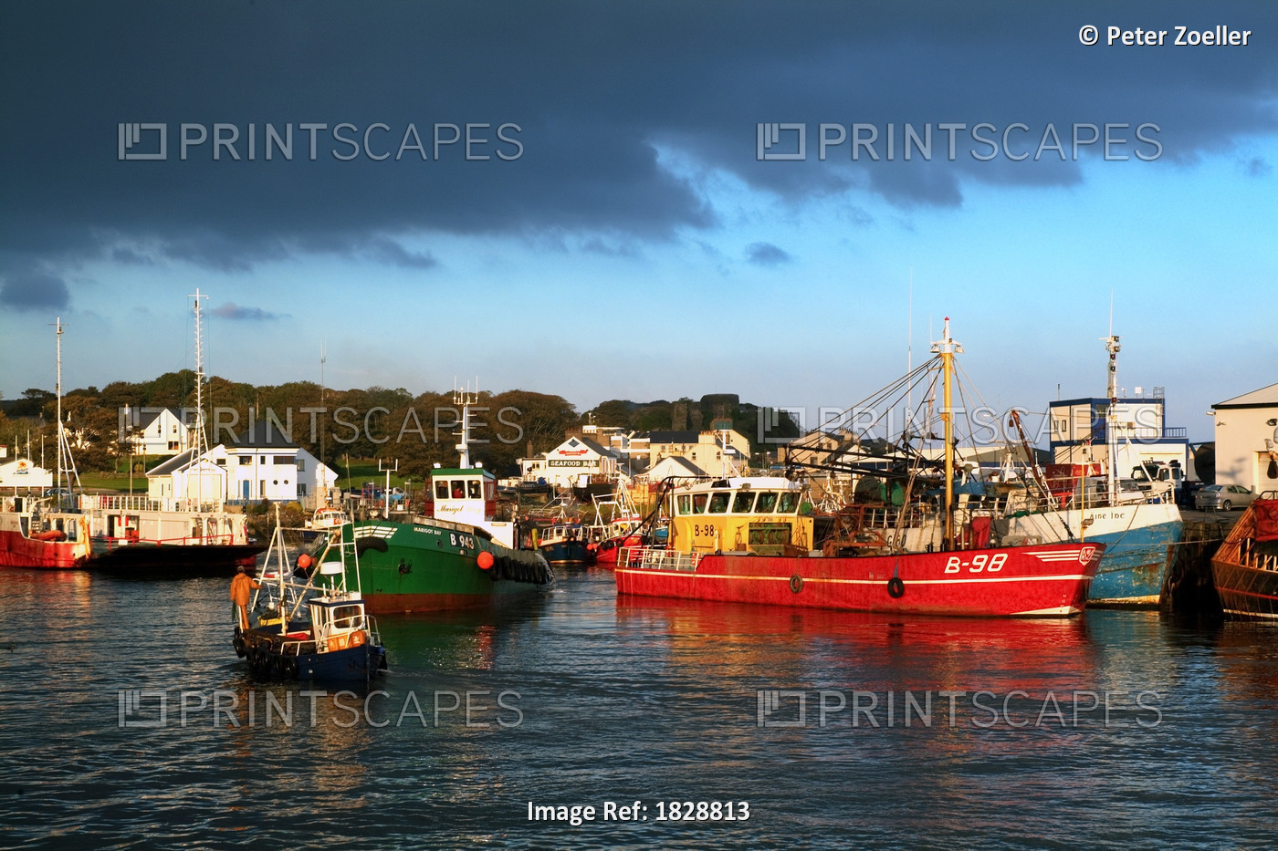 Greencastle, County Donegal, Ireland; Boats In Harbour