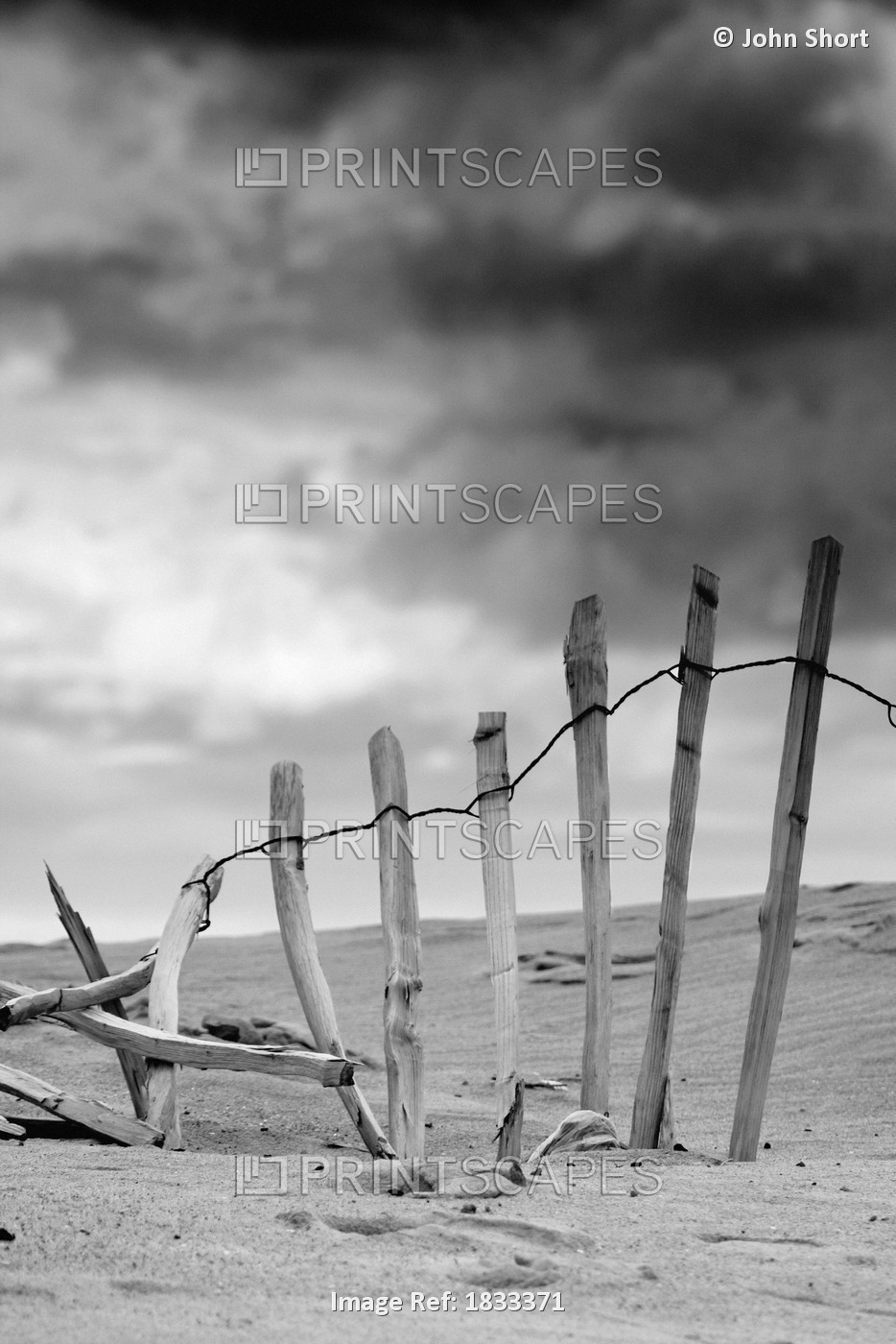 Broken Fence In Dune, South Shields, Tyne And Wear, England, Europe