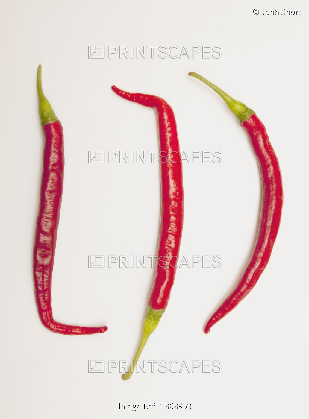 Three Red Jalapeno Peppers