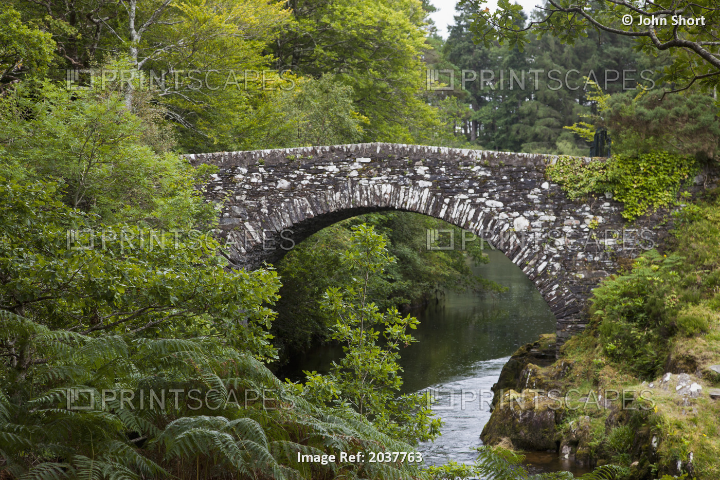 A Stone Bridge Crossing A River; Argyl Scotland