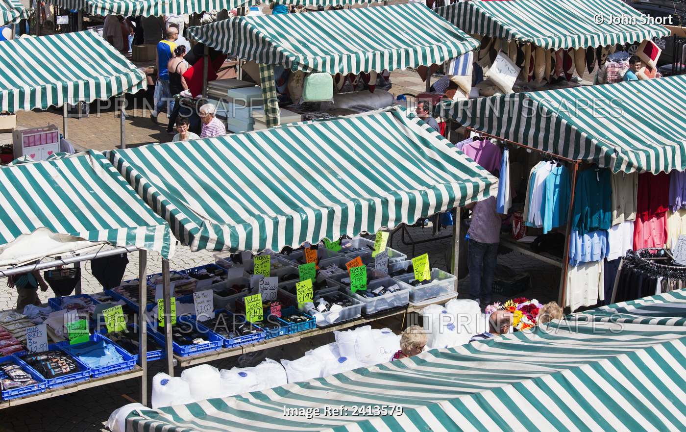 Tents In A Market Place; South Shields, Tyne And Wear, England