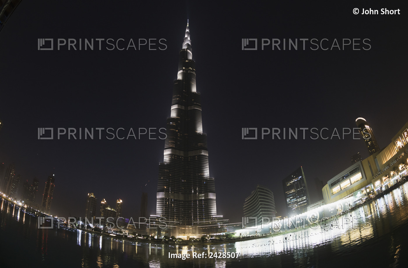 Burj Khalifa At Nighttime; Dubai, United Arab Emirates