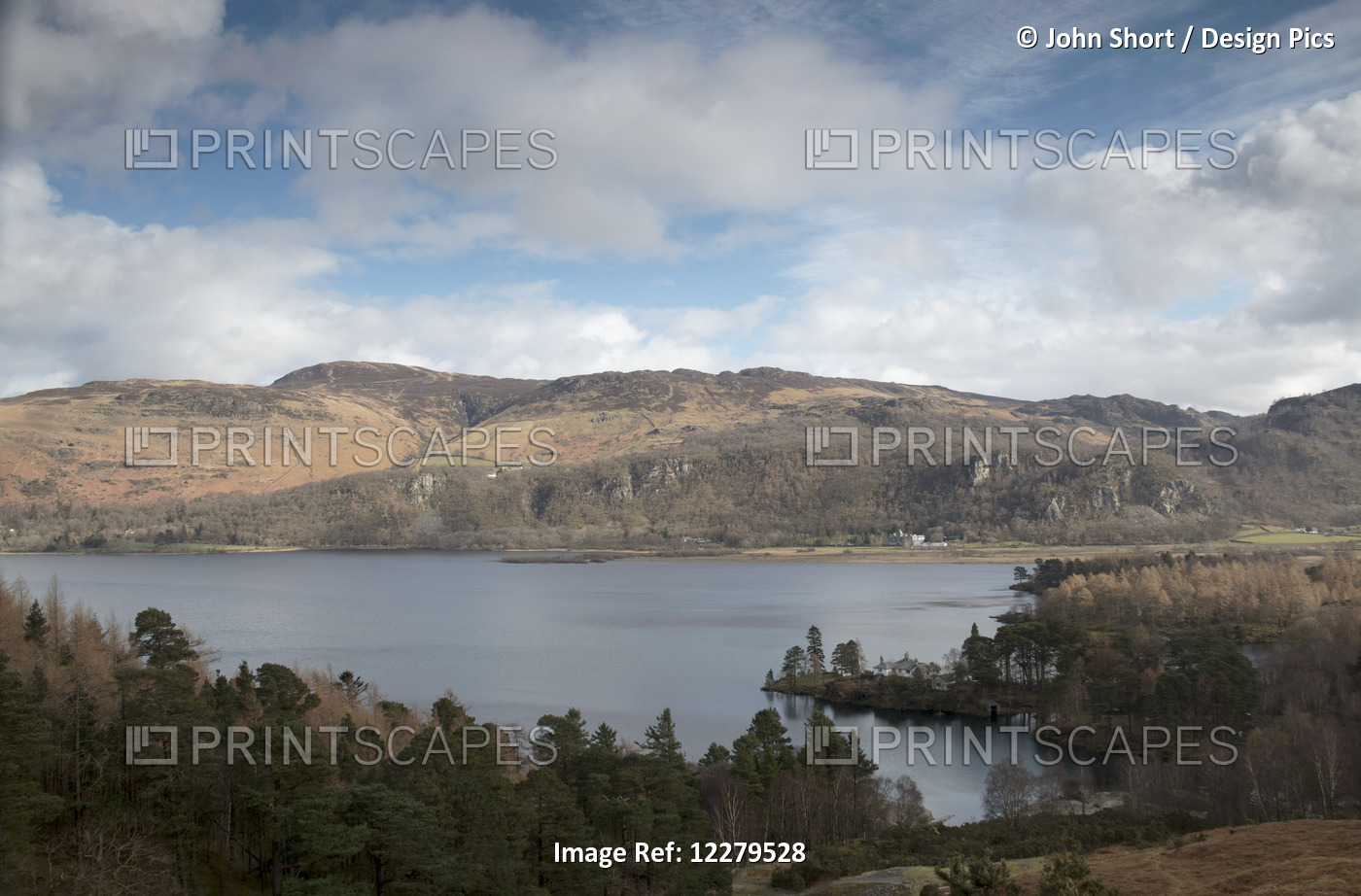 Landscape Of Lake And Hills; Cumbria, England