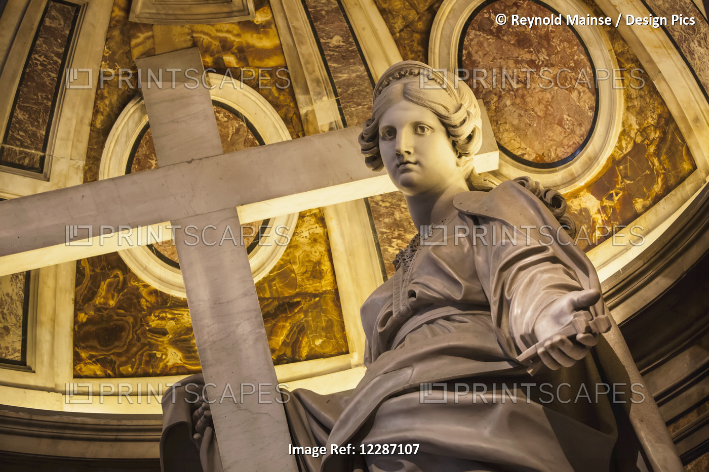 Statue Of Saint Helena With A Cross, St. Peter's Basilica; Rome, Italy