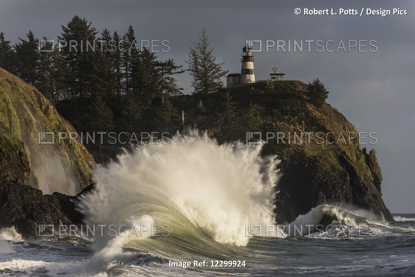 A Wave Explodes At Cape Disappointment; Ilwaco, Washington, United States Of ...