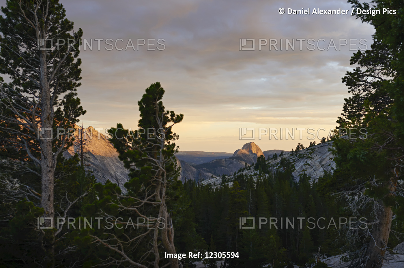 Sunset View From Olmsted Point Towards Half Dome, Yosemite National Park; ...