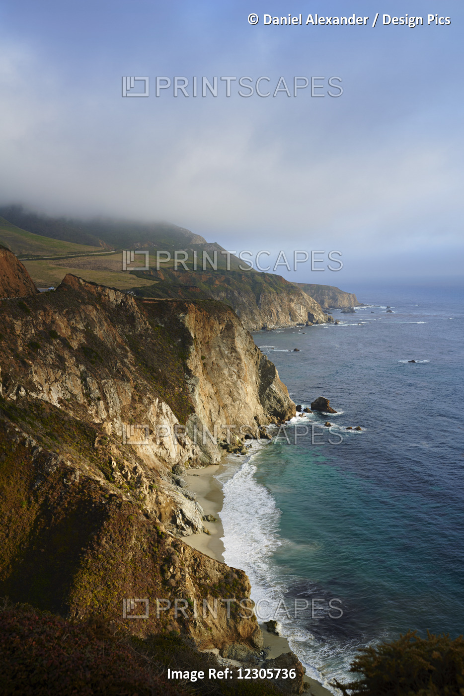 California Coastline Along State Route 1 And The Pacific Ocean; California, ...