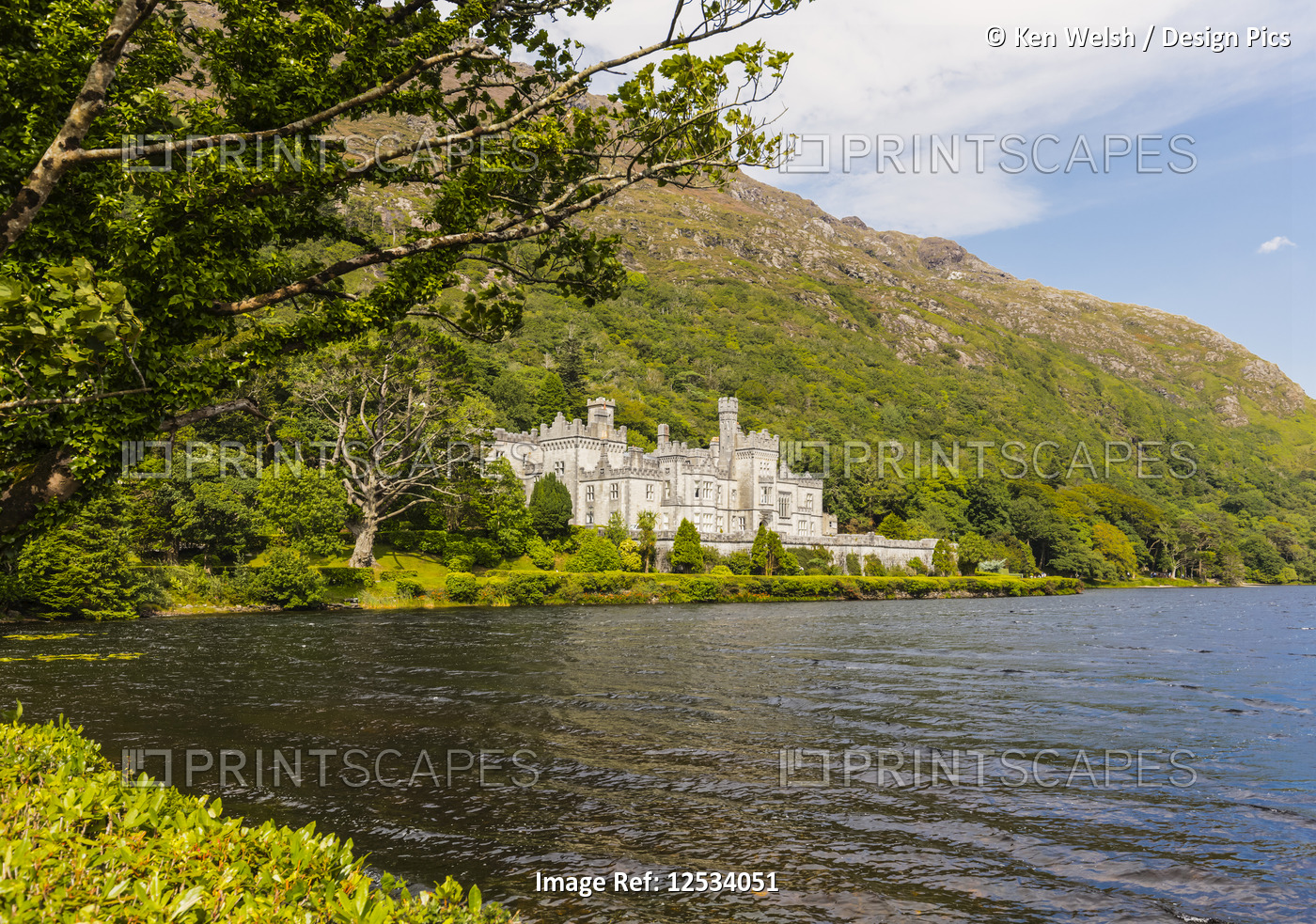Kylemore Abbey, a Benedictine monastery standing just outside the Connemara ...