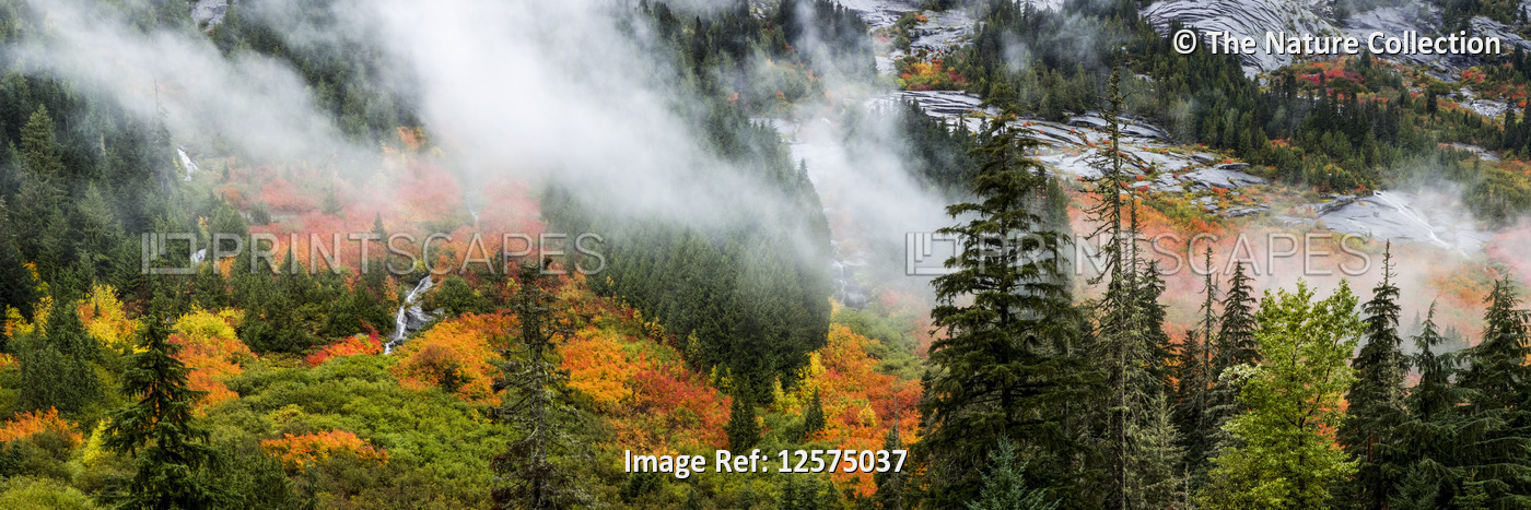 Large multi-stitch image panorama of the Cascades and the Okanagan Valley in a ...